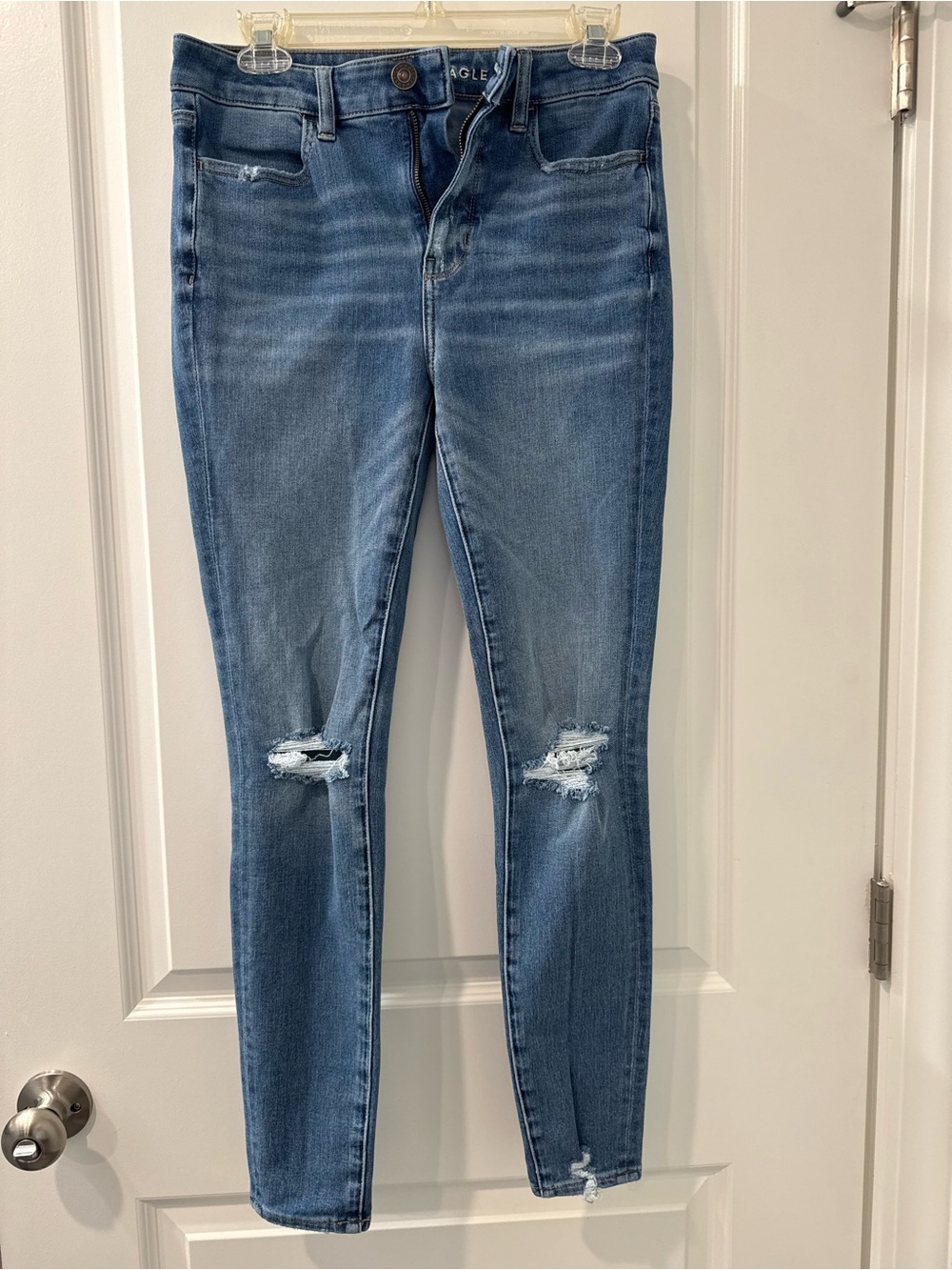 American Eagle Outfitters Light Blue Ripped Skinny Jeans